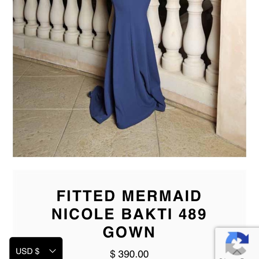 Nicole Bakti Aida Cobalt Blue Mermaid Dress - Picture 3 of 4